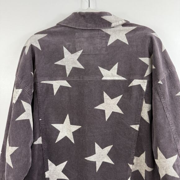 Altar'd State Star Struck Gray Corduroy Jacket Small Oversized Classic Trucker - Picture 7 of 11
